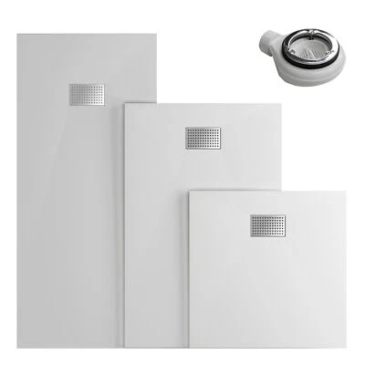 SMC Duschwanne Duschtasse Acrylwanne Superflach Rutschfest mit Ablaufgarnitur - Bild 1 von 4