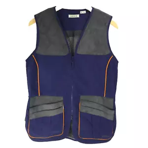 ORVIS Men's Blue Gray M Suede Vest Field Hunting Shooting Clay Target Utility - Picture 1 of 14