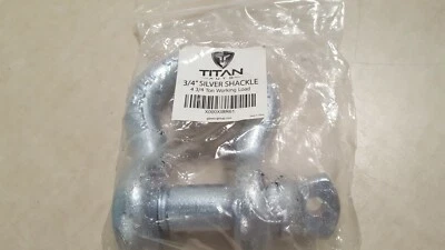 1 PACK Titan Auto 3/4" Silver Shackle (4.75 Ton Working Load) - Image 1 of 4