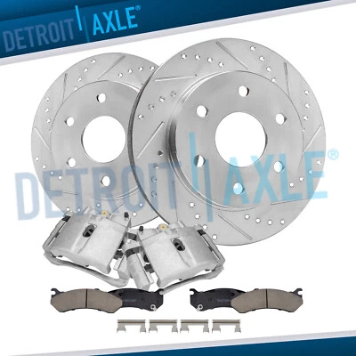 12 inch Front Drilled Rotors Brake Caliper Brake Pads for GMC Savana 1500 Tahoe - Image 1 of 4