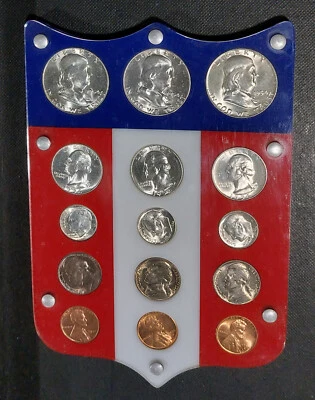 1954 P D S United State US SILVER MINT 15 UNC Coin Birth Year Set CAPITOL HOLDER - Image 1 of 3