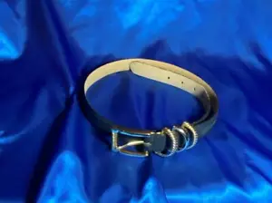 Cinturón de diseñador dama captiva cuero negro genuino talla mediana - Imagen 1 de 4