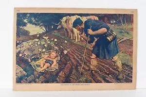 Vintage Lithograph Print The Finding Of The Infant Saint George By Charles Gere - Picture 1 of 6
