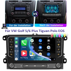 32GB Für VW GOLF 5 6 Touran Polo Tiguan Autoradio Android Carplay GPS NAV FM Kam - Bild 1 von 17