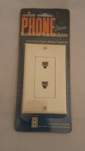 Leviton Phone Decora Duplex Podtynkowy uchwyt Płyta ścienna biała C2447-W - Zdjęcie 1 z 2