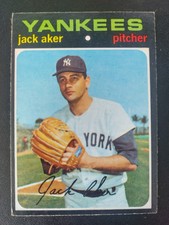 Jack Aker 1971 Topps New York Yankees #593 