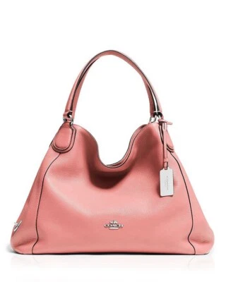 Coach 33547 Edie 31 Pebbled Leather Carryall Shoulder Hobo Purse pink - Image 1 of 4