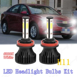 4 Side LED Headlight Kit H11 Low Beam Bulb Super Bright 6500K White 360000LM New - Picture 1 of 12