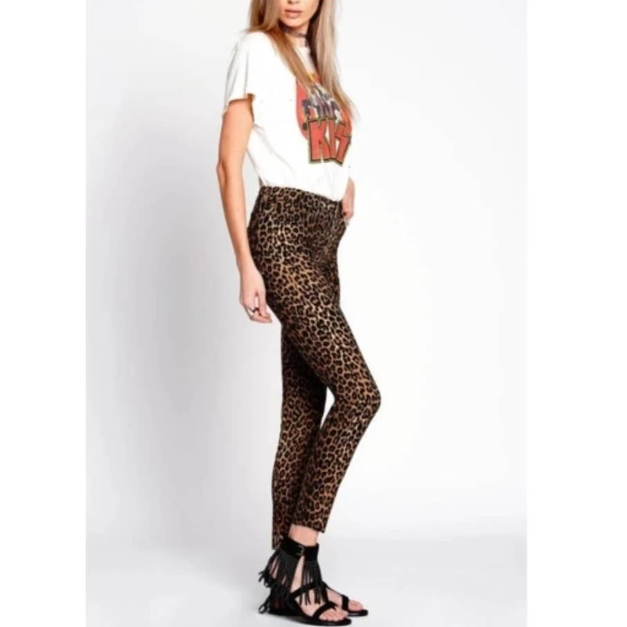 Pantalones al tobillo Black Orchid Los Angeles Carmen con estampado de animales de guepardo talla 27 Foto 1 de 4