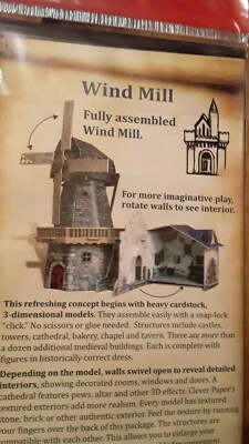 WINDMILL 273 Building Medieval Wargame Terrain Scenery 3D Cardboard Model Kit E5 - Image 1 of 4