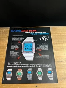 1997 VINTAGE 8.5X11 PRINT Ad FOR CASIO DATA BANK TOUCH SCREEN WATCH "THE PLAYER" - Picture 1 of 2