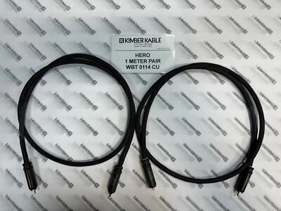Kimber Kable Hero 1 Meter Pair with WBT 0114 CU connectors (Retail $438) - Image 1 of 3