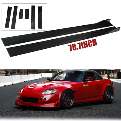 For Honda S2000 2000-2019 Gloss Black Side Skirts Extention Body Kit Splitter - Image 1 of 4