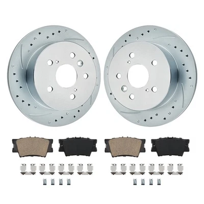 11.06 inch Rear Drilled Rotors Brake Pads Set For Lexus ES350 3.5L 2007-2012 Foto 1 de 4