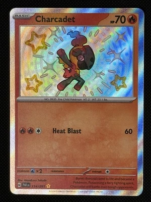 Pokémon TCG Charcadet 114/091 Paldean Fates Shiny Rare - Image 1 of 4