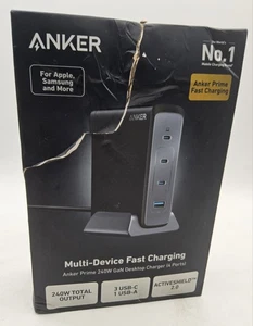 Anker Prime 240W Chargeur USB C + Base 4 Ports Charge Rapide GaN pour MacBook/iPhone - Photo 1 sur 7