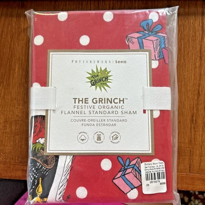 Pottery Barn Grinch Christmas pillow Sham Seuss Holiday kid party gift disney - Image 1 of 4