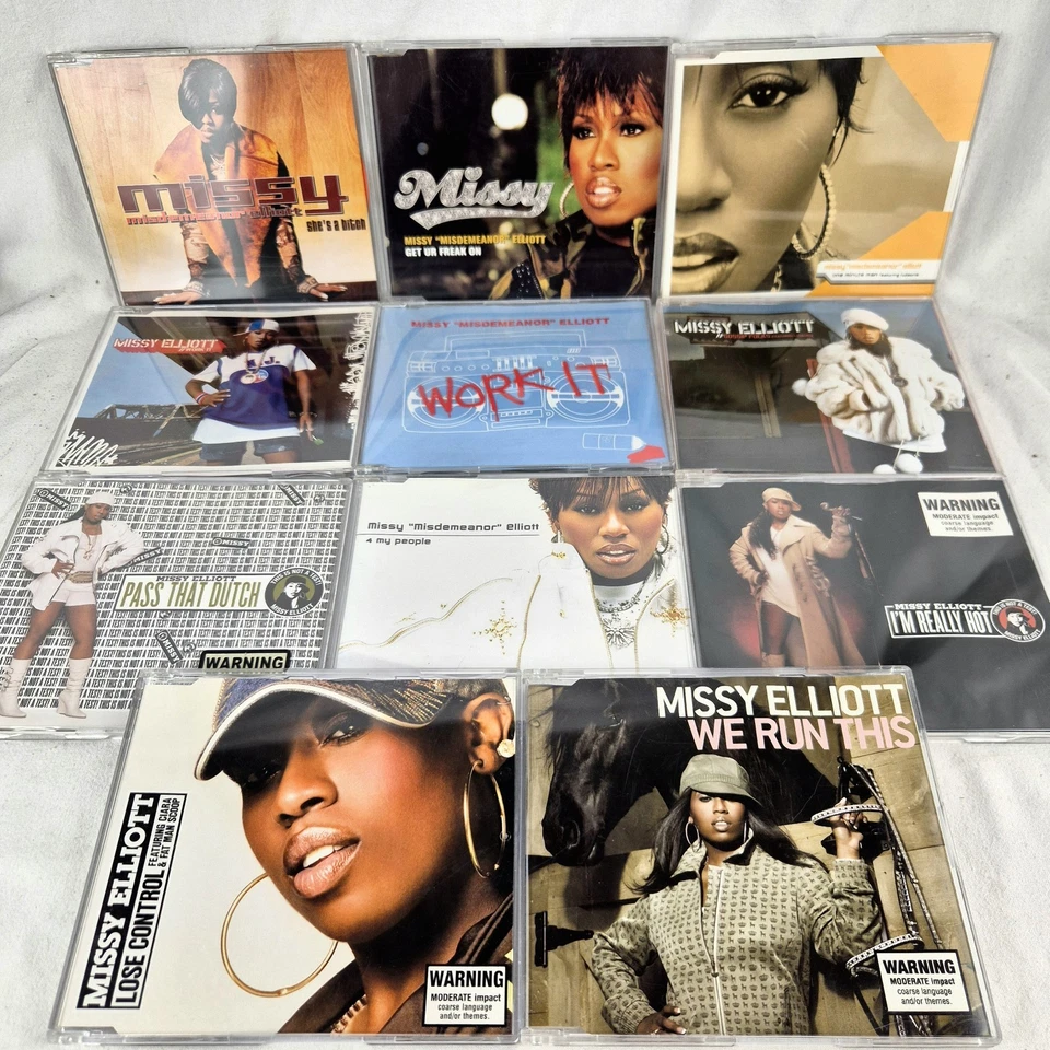 MISSY ELLIOTT 11x CD Singles Work It Freak On Pass That Dutch Aus Copies + Promo - Image 1 of 4