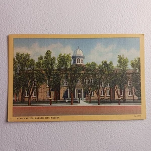 State Capital Carson City Nevada Unposted Linen Postcard - Picture 1 of 6