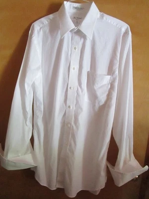 PAUL FREDRICK 140'S TWO PLY 100% COTTON WHITE MENS SHIRT TRIM FIT 16.5-35 - Image 1 of 4