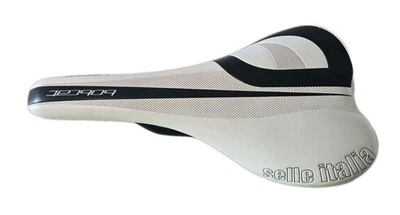 Selle Italia Most Bobcat Saddle White & Black, Manganese rails, Made in Italy  - Image 1 of 4