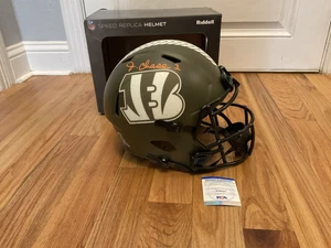 Ja'Marr Chase Cincinnati Bengals Signed Salute to Service Replica Helmet PSA - Picture 1 of 7