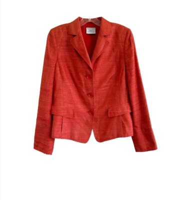 Akris Lightweight Coral Silk Blazer Size 10 - Image 1 of 4