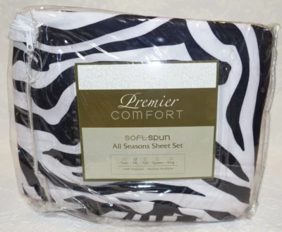 Premier Comfort Twin XL 3 Pc Sheet Set Zebra Print  Soft Spun All Seasons Kohls - Image 1 of 4