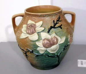Roseville Magnolia 1943  Art Pottery Brown USA Ceramic Cookie Jar~No Lid 2-8 - Picture 1 of 15