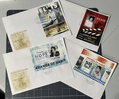 MICRONESIA 2009 4 FDC + Full Set Of Souvenir Sheets, Elvis Presley SC 804-7 $$$ - Image 1 of 3