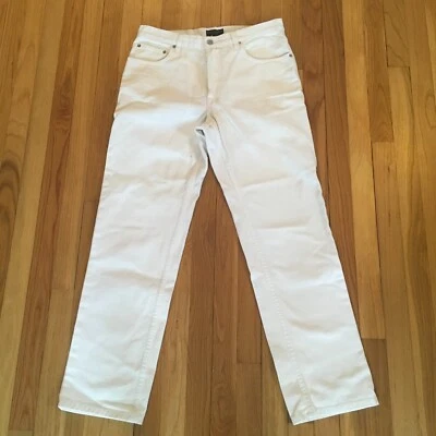 Pantalones de mezclilla blancos Banana Republic de colección años 90 33 x 30 pierna recta Macao botón mosca Foto 1 de 4