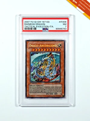 Yu-Gi-Oh! PSA 7 Drago Arcobaleno TAEV-IT006 Prima Edizione 2007 Italiano - Immagine 1 di 3
