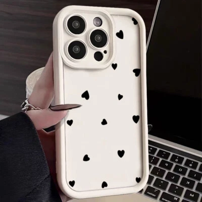 For iPhone 16E 16 15 14 13 12 17 Pro Max Air 11 Girls Love Heart Soft Case Cover - Image 1 of 4