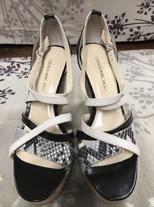 Carmen Marc Valvo Leather Sabina Wedge, Size 8 - Picture 1 of 12
