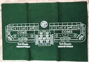 Bob Stupaks Vegas World Casino Craps Table Felt Towel Cloth NEW Vintage - Picture 1 of 3