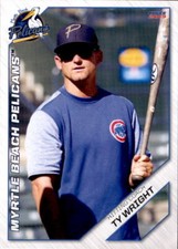 2019 Myrtle Beach Pelicans Choice 32 Ty Wright Hitting Coach Tyler Texas TX Card