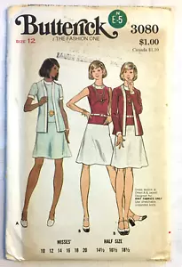 Butterick Muster 3080 Vintage Low Waist Kleid mit Jacke Strickstoff Gr. 12 - Bild 1 von 7