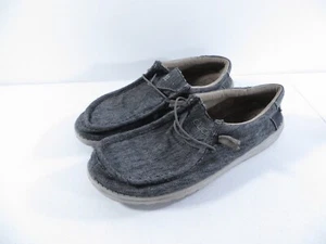 Zapatos sin cordones Hey Dude Wally tejidos gris carbono para hombre talla 13 - Imagen 1 de 8