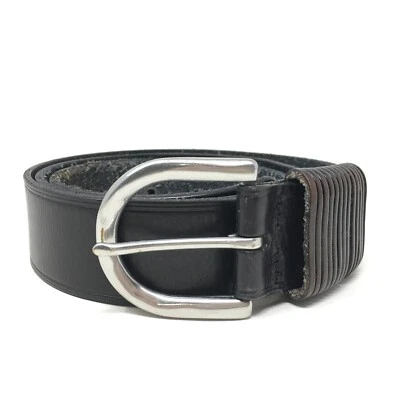 Cinturón Lauren Ralph Lauren Mujer Talla Grande L Cuero Negro Tono Plateado Hebilla Foto 1 de 4