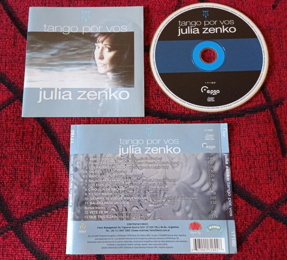 JULIA ZENKO ** Tango Por Vos ** ORIGINAL 2001 ARGENTINA CD - Image 1 of 1