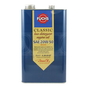 Fuchs Classic Low Detergent Engine Oil SAE 20W-50 Multigrade Mineral 5 Litres