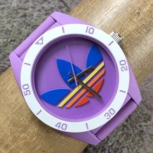 Adidas Santiago Women ADH9066 Purple Silicone Band Quartz Analog 48mm Watch 8" - Picture 1 of 12