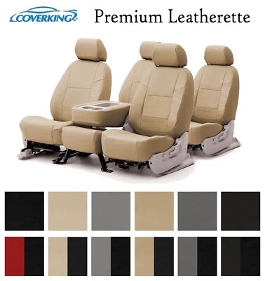 Fundas de asiento Coverking personalizadas de cuero sintético premium fila delantera y trasera - 12 colores Foto 1 de 4