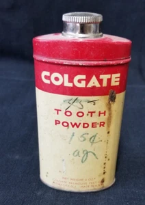 Original Vintage Colgate Zahnpulver 4 Unzen Blechdose - Bild 1 von 9