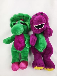 "Juego de peluche de 13"" Barney + Baby Bop par de personajes de DVD VHS de colección Lyon" - Imagen 1 de 13