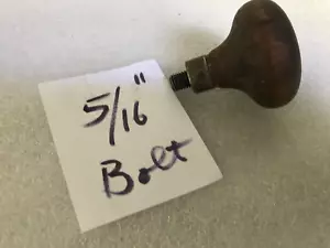Antiker Holzknopf Griff mechanisches Handwerkzeug Teil 5/16" Durchmesser Bolzen - Bild 1 von 7