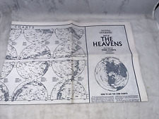 National Geographic August 1970 Map The Heavens w/ Monthly Star Chart 2 Hemisphe