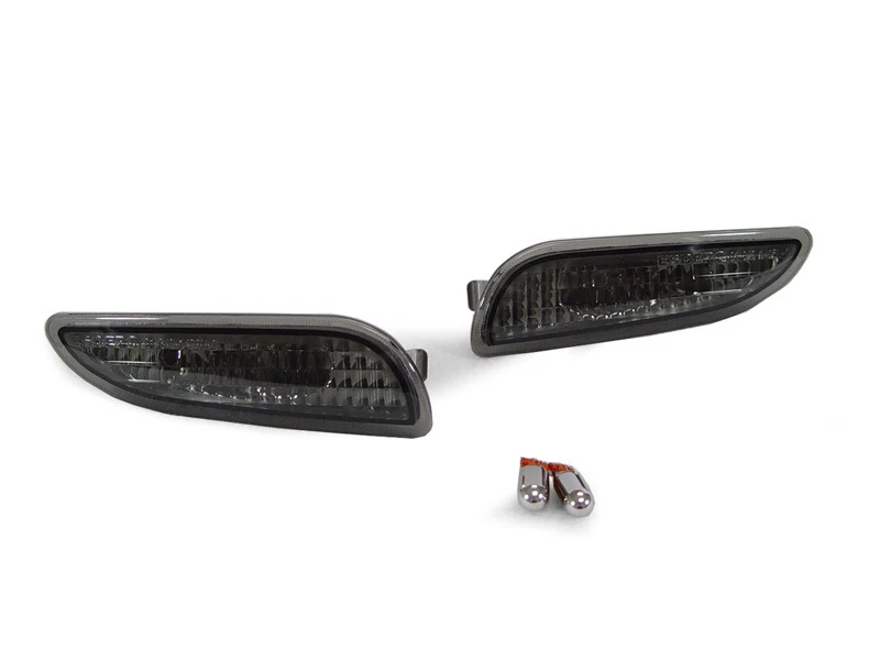 Smoke Front Bumper Side Marker Light +Chrome Bulb For 2005-2007 Mercedes AMG C55 Foto 1 de 1