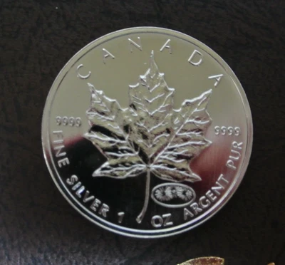 Fuegos artificiales 1999-2000 PRIVY Canadá hoja de arce 1 OZ .9999 plata fina $5 Foto 1 de 4