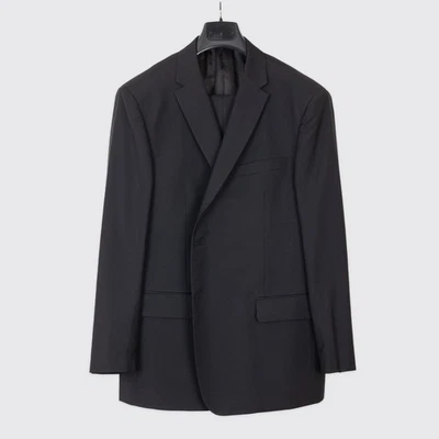 Valentino Suit Size EU60 Solid Black Wool 2-Button Pleated Pant - Image 1 of 4